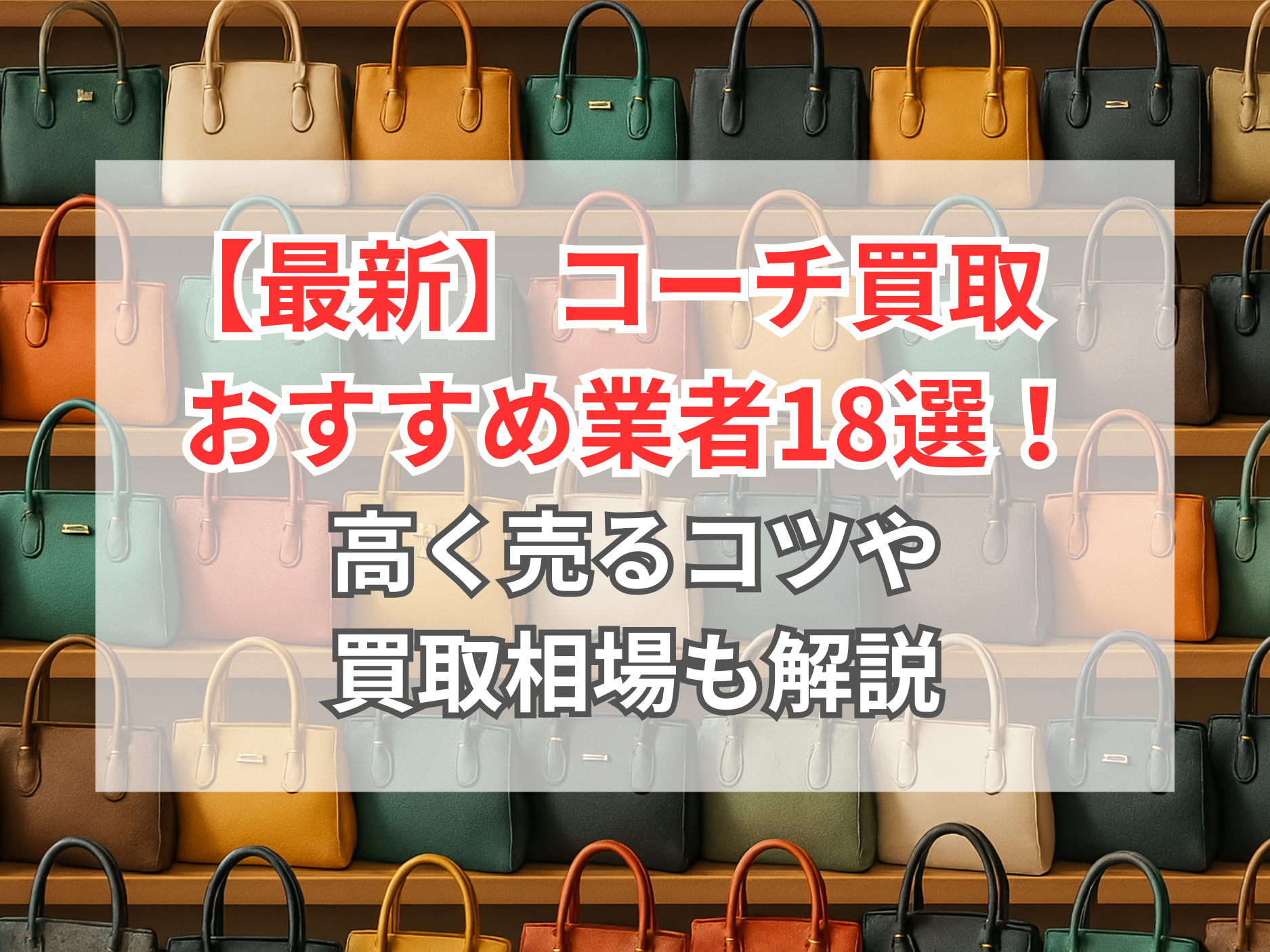 2026年最新】コーチ(COACH)買取のおすすめ業者18選｜買取相場・高く 
