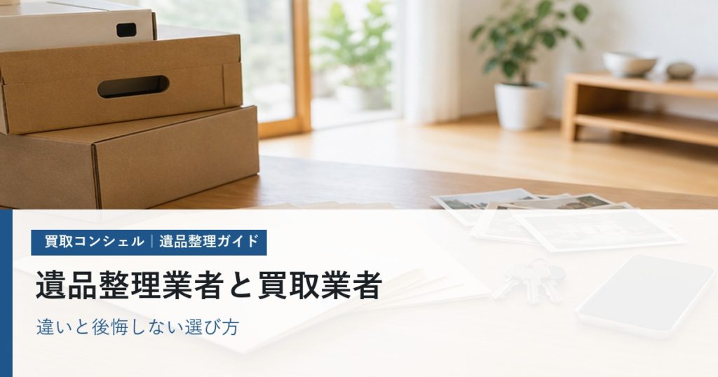 遺品整理業者と買取業者の違い｜どちらに頼む？選び方と費用の確認点