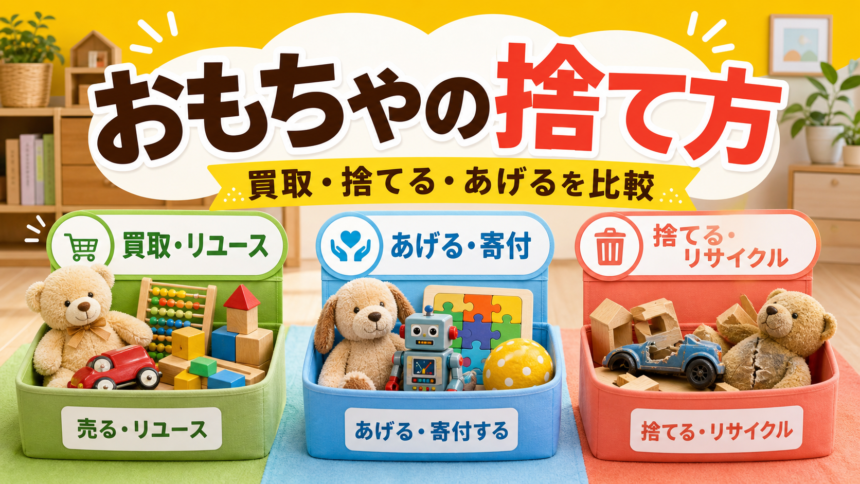 おもちゃの捨て方を買取・捨てる・あげるで比較