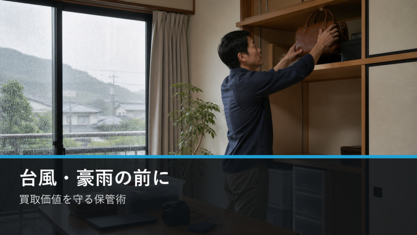 台風と豪雨の前に買取価値を守る保管術