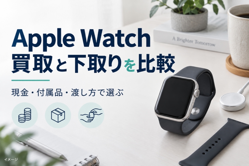 Apple Watchの買取と下取りを現金・付属品・渡し方で比較するイメージ