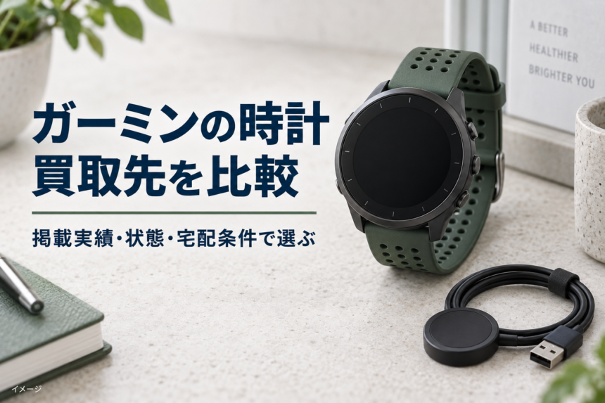 ガーミンの時計買取を掲載実績・状態・宅配条件で比較するイメージ