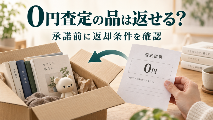 0円査定の品は返せる？承諾前に返却条件を確認するイメージ